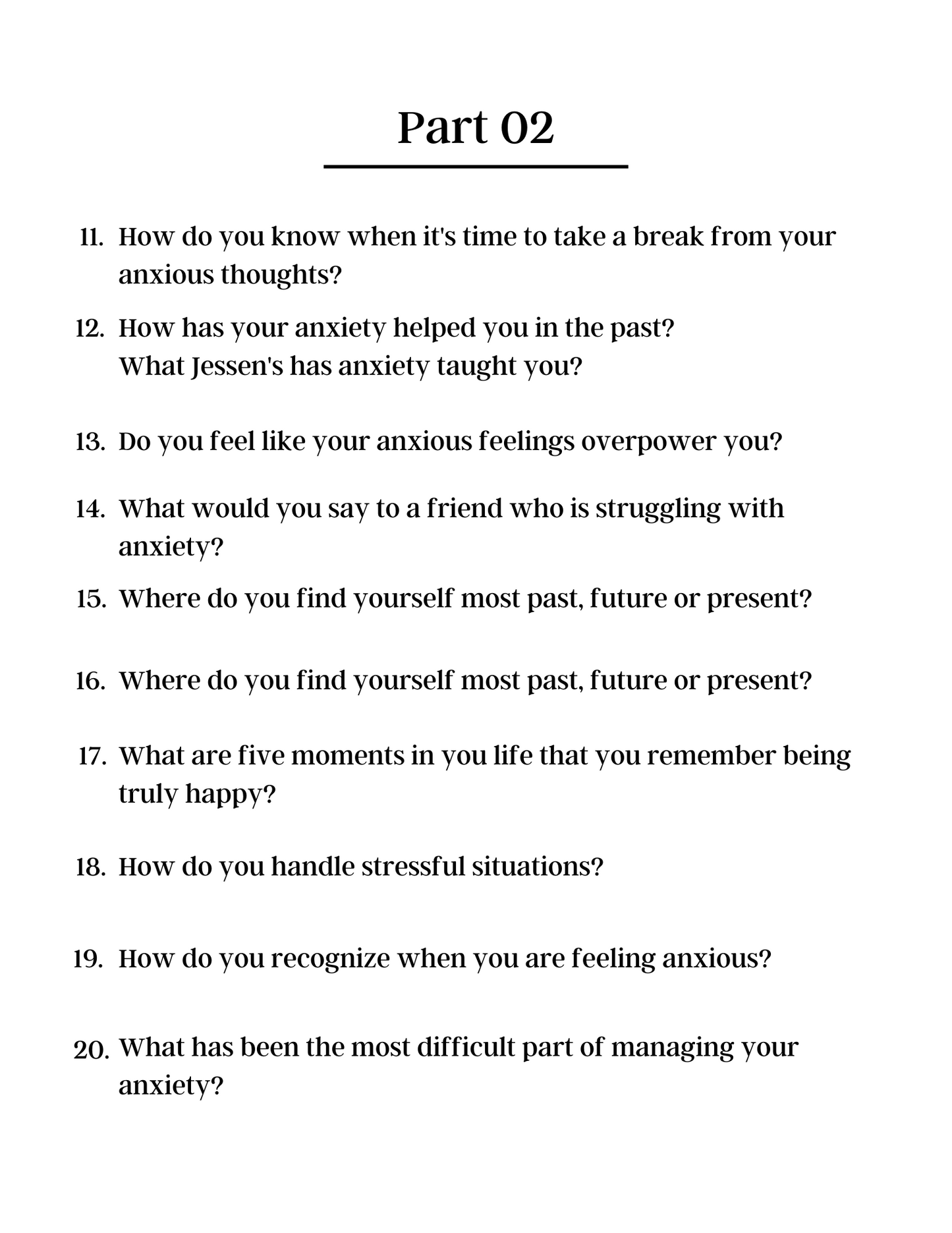 100 Deep Anxiety Prompts