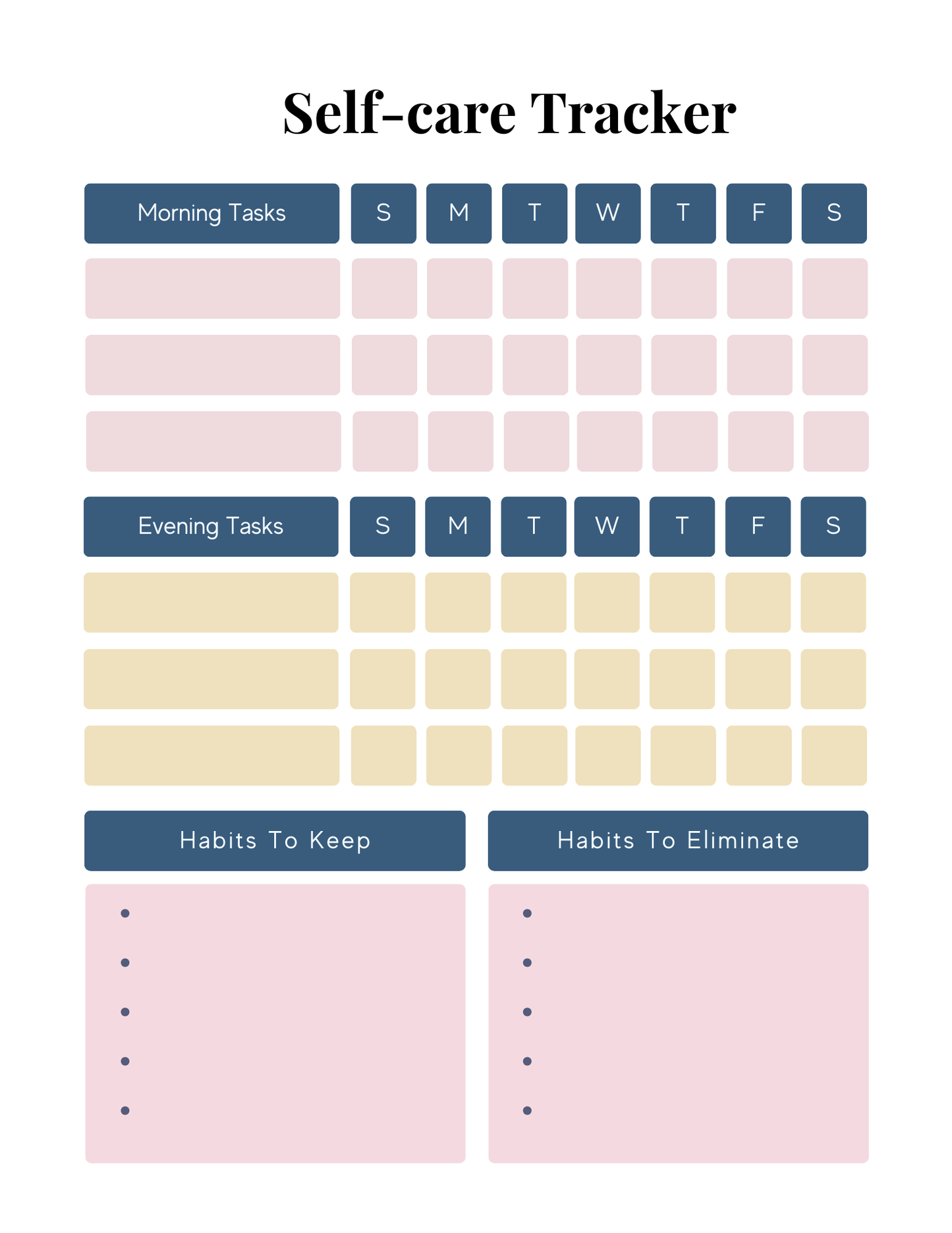 Colorful Self Care & Wellness Planner