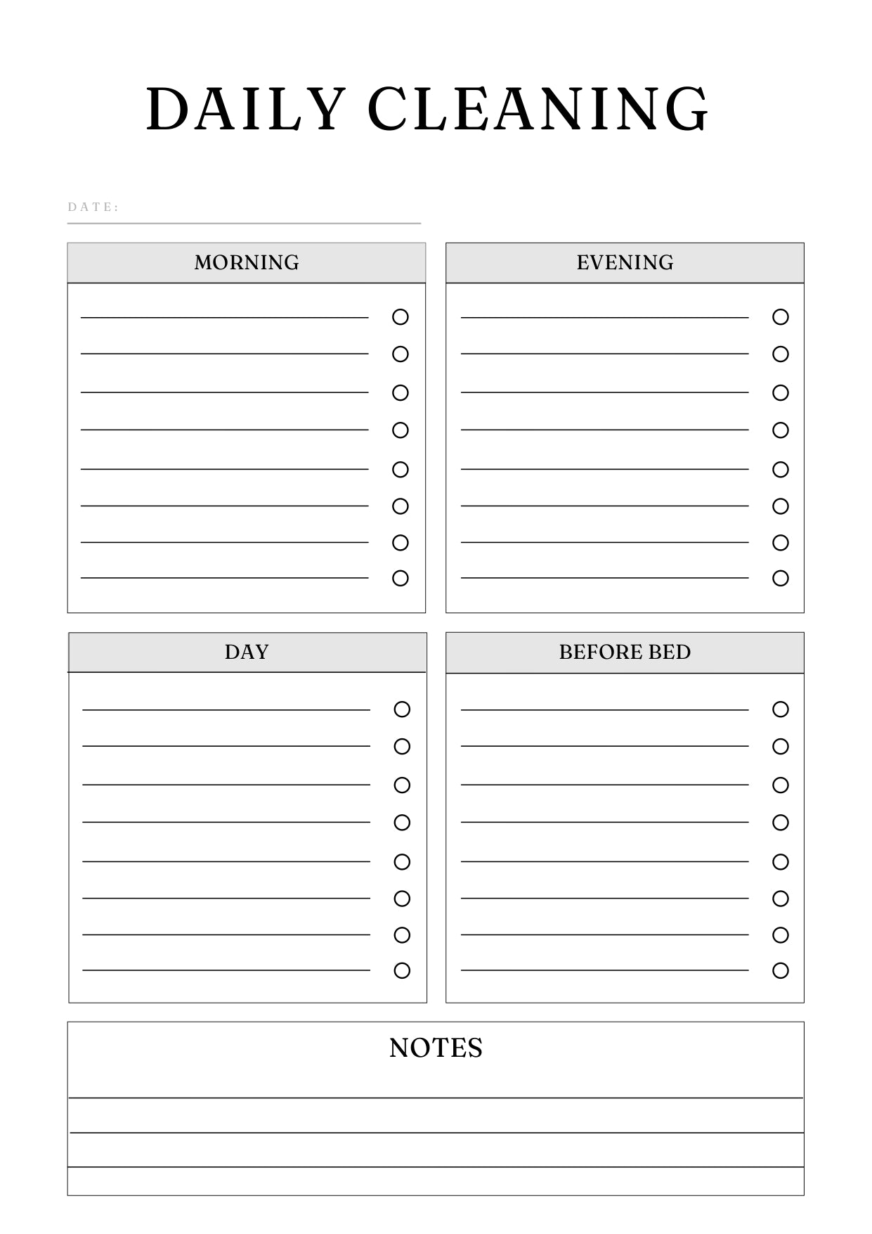 Decluttering and Cleaning Planner