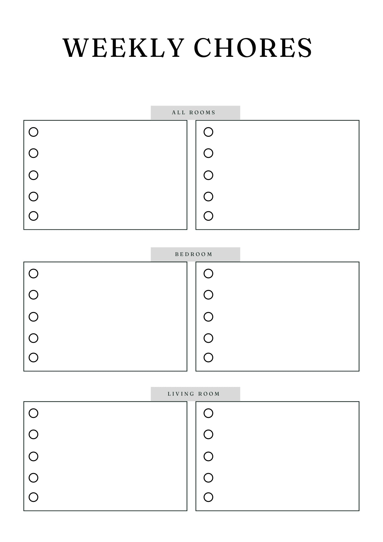 Decluttering and Cleaning Planner