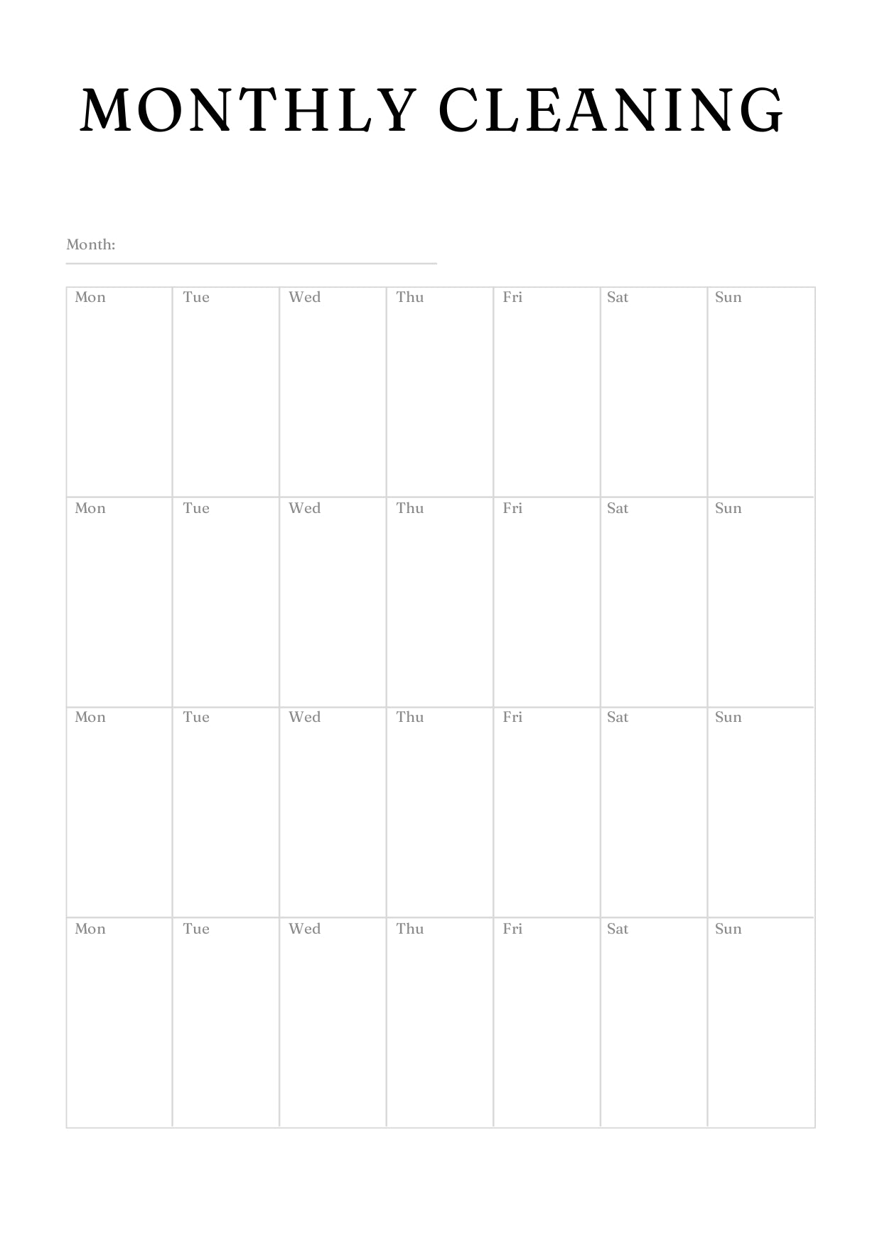 Decluttering and Cleaning Planner