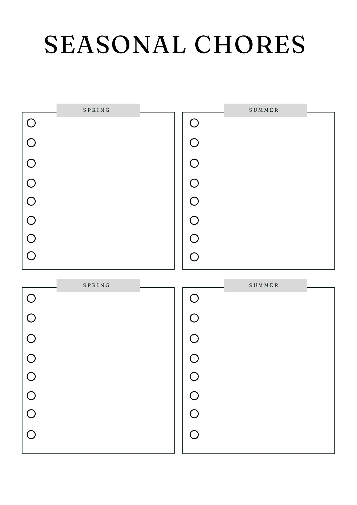 Decluttering and Cleaning Planner