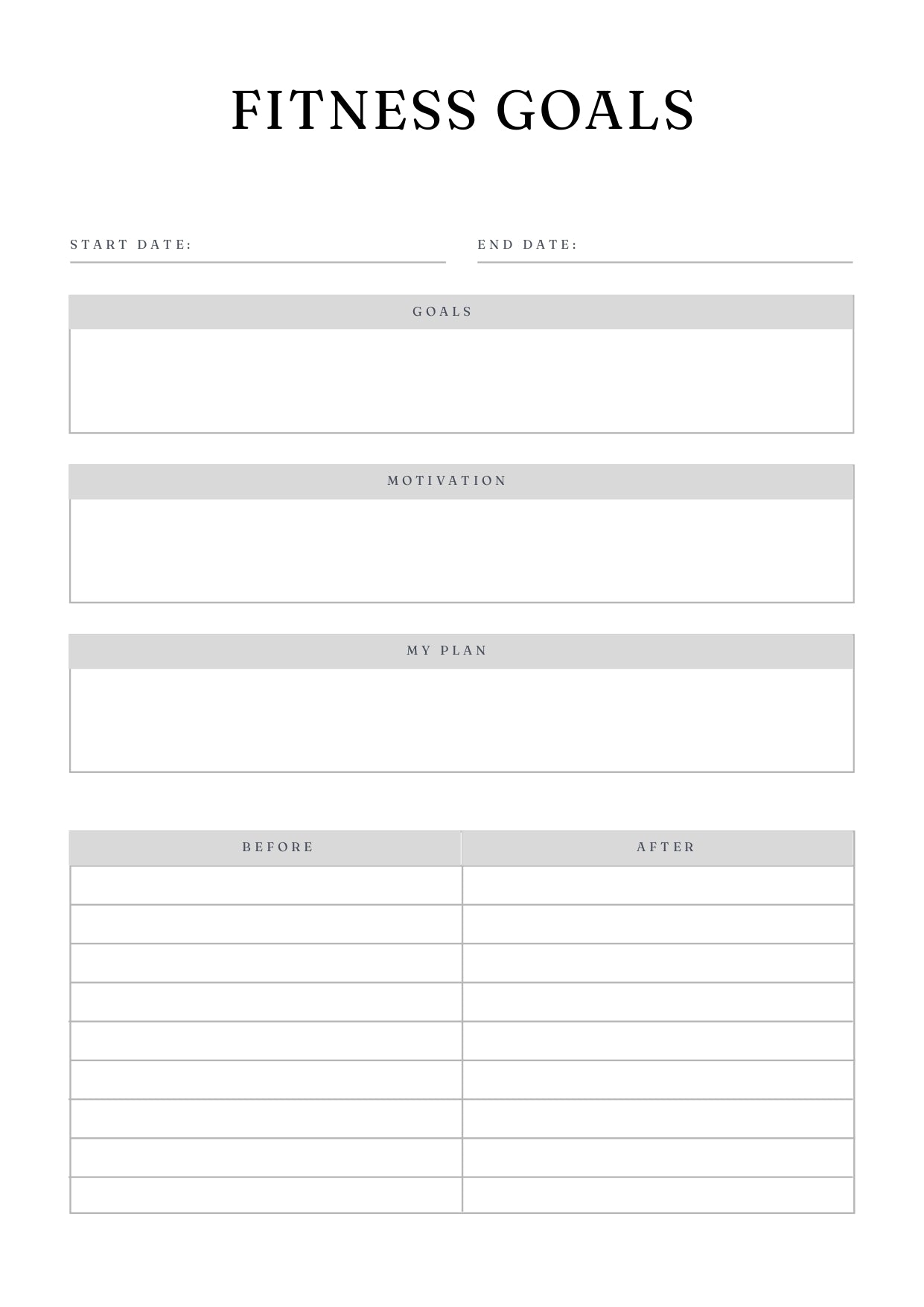 Fitness planner