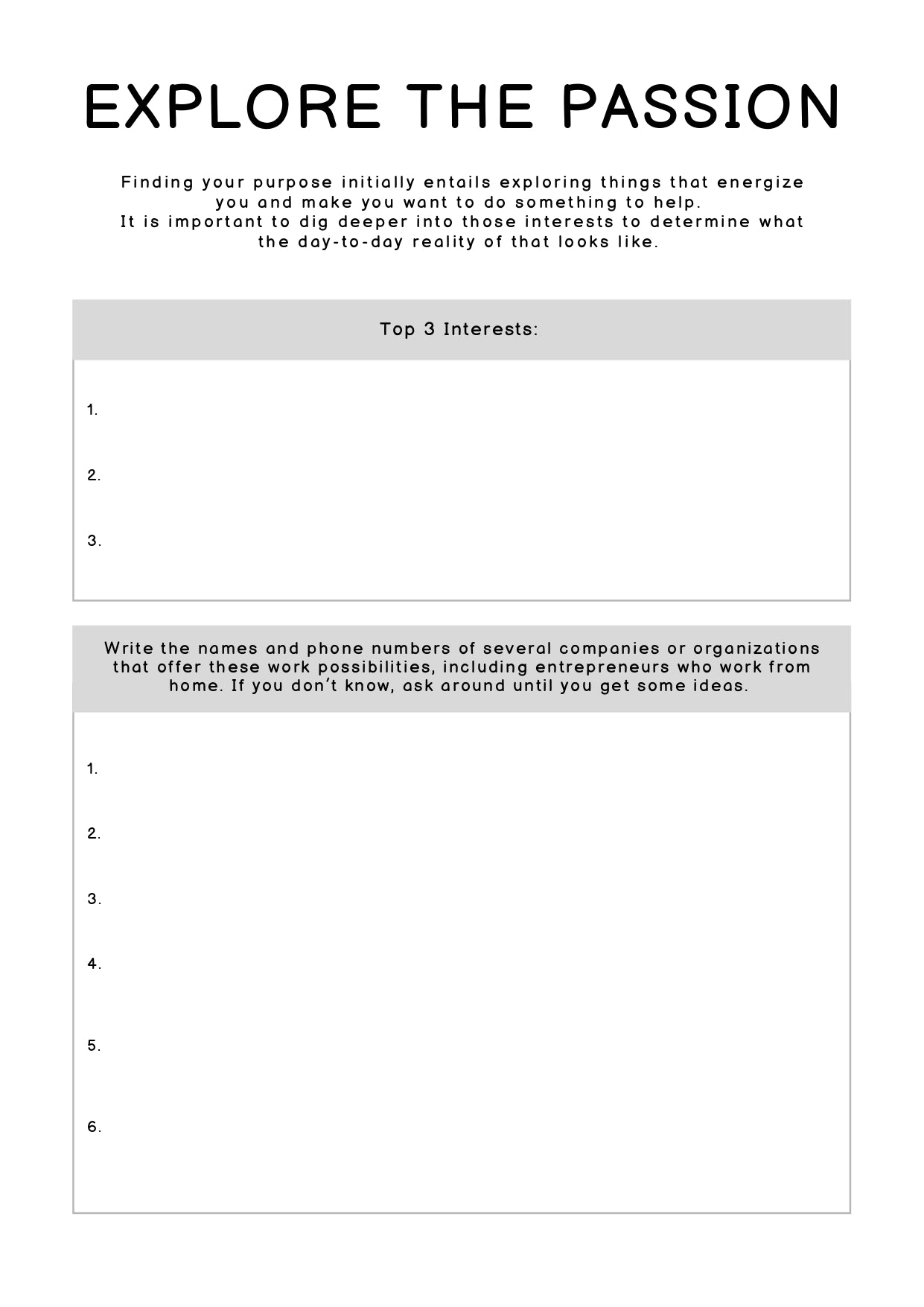 Find Your Passion Planner