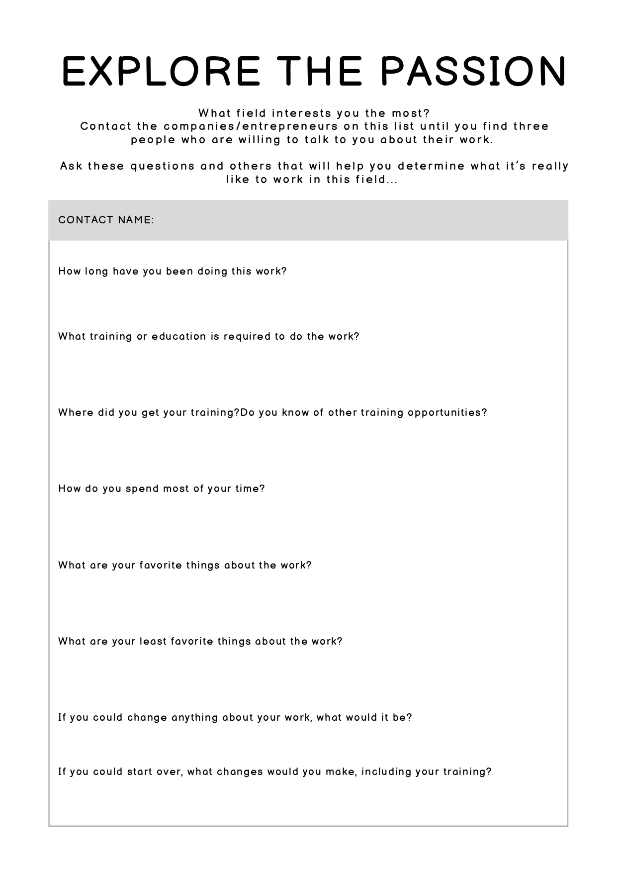 Find Your Passion Planner