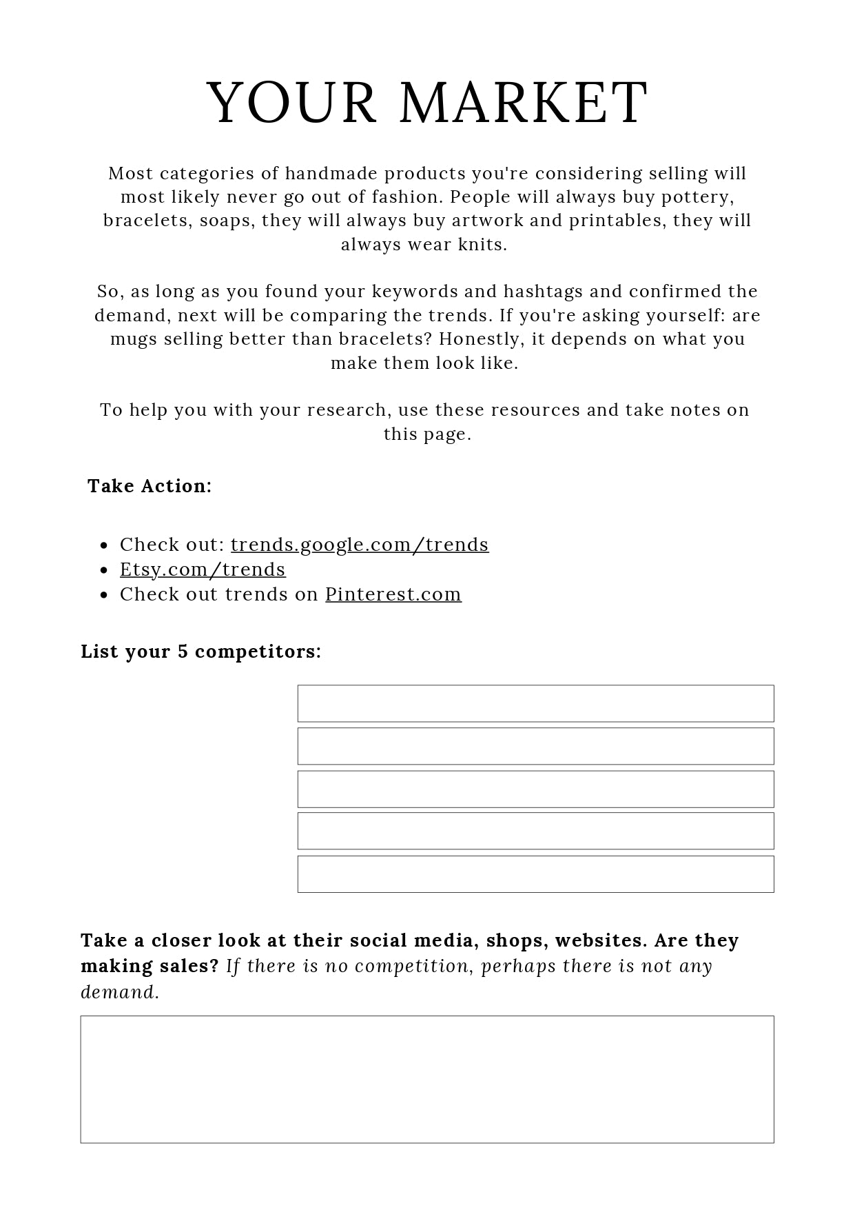 Handmade Business Planner